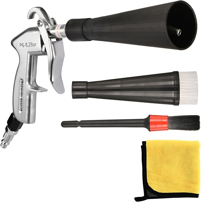 GOCCIDA Air Blower Gun Interior Car Detailing Tools for Car Detailing | Car Detailing Kit Interior Cleaner,Car Detailing Tools for Car Quickly Blasts Dirt and Dust with Nozzle and Dusting Brush
