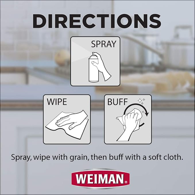 Weiman Stainless Steel Cleaner and Polish - 17 Ounce (6 Pack) - Non-Toxic Protects Appliances from Fingerprints and Leaves a Streak-Less Shine for Refrigerator Dishwasher Oven Grill