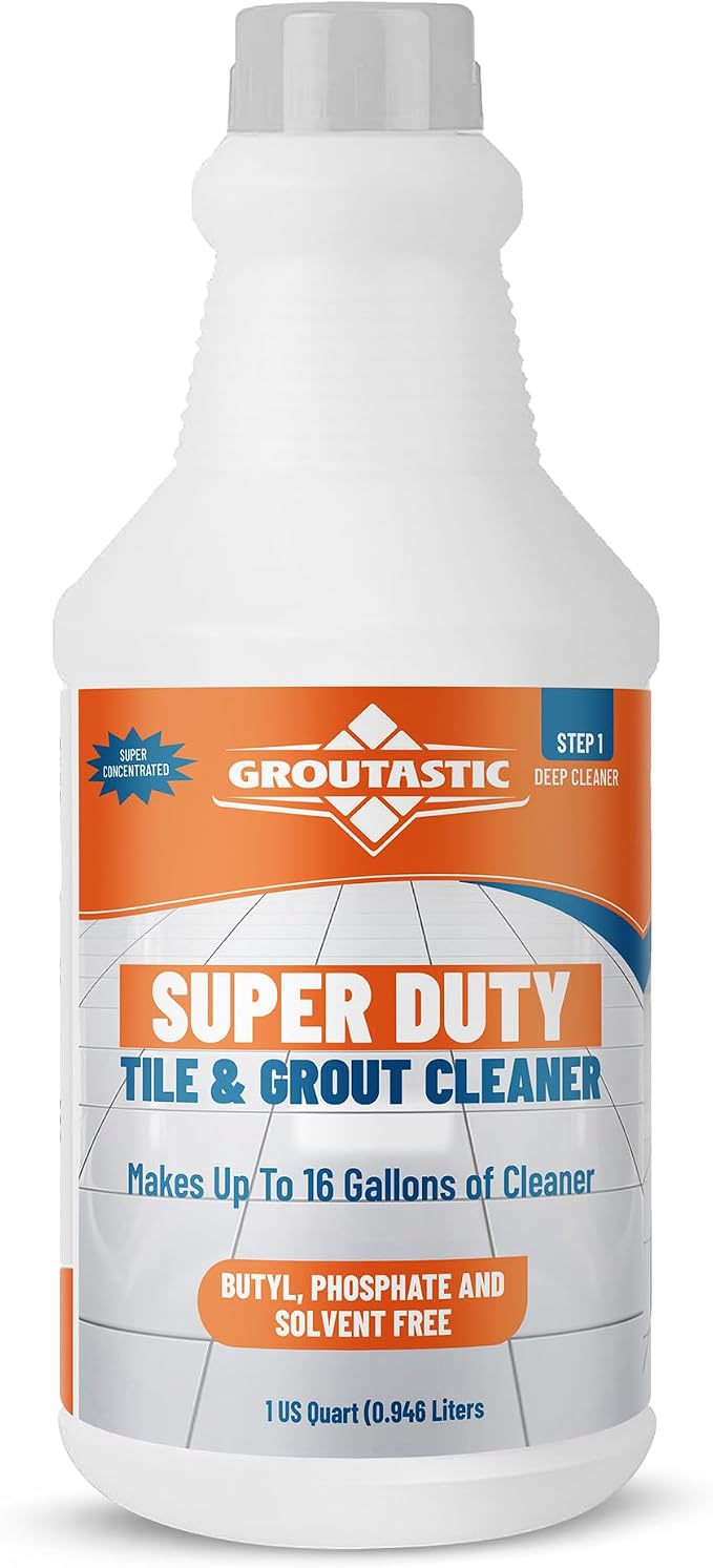 Super Duty Cleaner & Degreaser – Professional Tile & Grout Cleaner Concentrate – No Bleach, No Harsh Fumes, Non-Corrosive, Safe for Floors, Kitchen & Bathroom (32 oz)