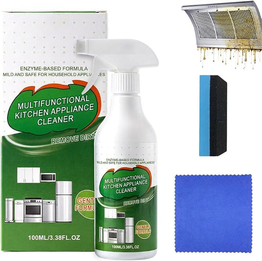 Multi-Purpose Enzyme Cleaner for Kitchen, 2026 Foam Cleaner Degreaser with Triple Enzyme Formula, PH Neutral Kitchen Appliance Cleaner for Stove Oven & Auto, Free Towel & Sponge (1set, 100ML)