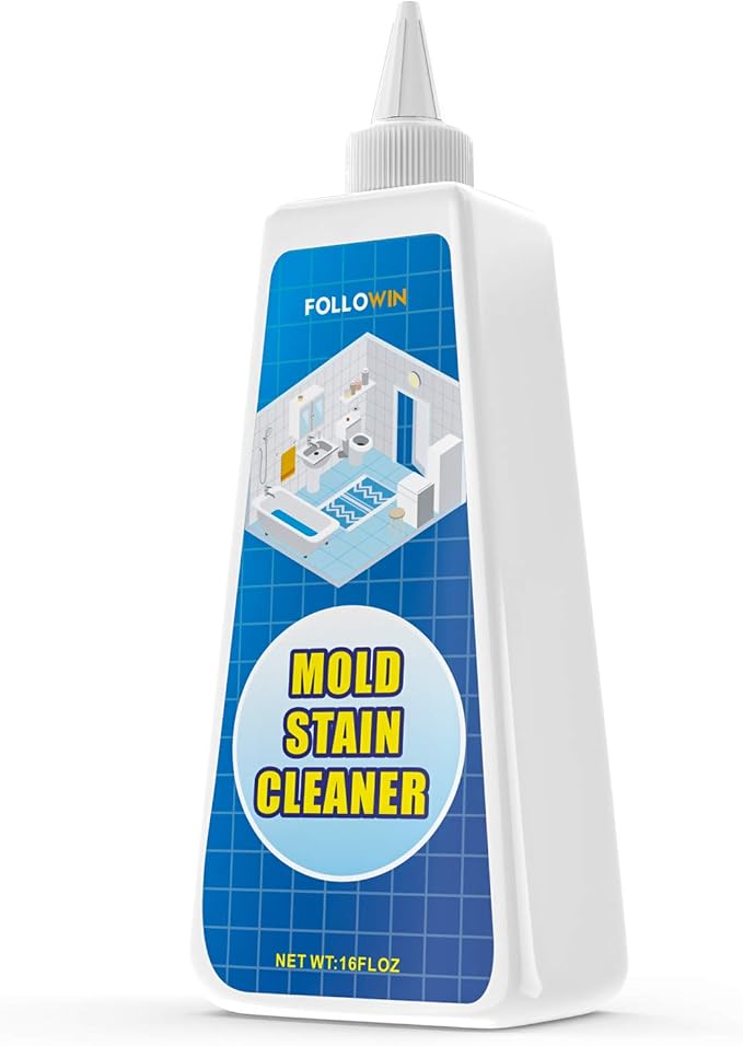 FOLLOWIN Mold and Mildew Remover Gel, Household Stain Cleaner for Washing Machine Seal, Bathroom Grout, Shower Tile, Kitchen Sink, Silicone Caulk - Non-Drip, Deep-Penetrating Formula, 16 oz