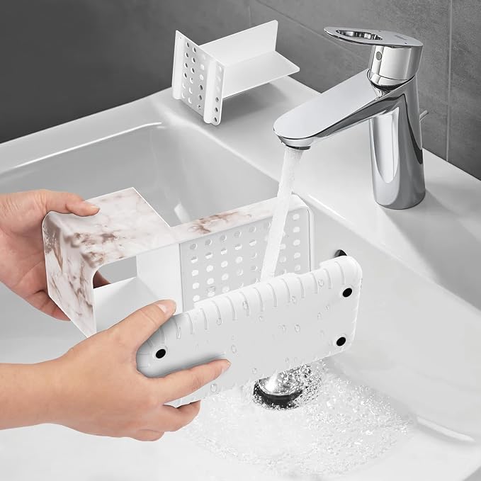 PARKMANI Toothbrush Holders for Bathroom Countertop Organizer, Kids Electric Toothbrush and Toothpaste Holder for Bathroom Organizers and Storage (White Marble Grain)
