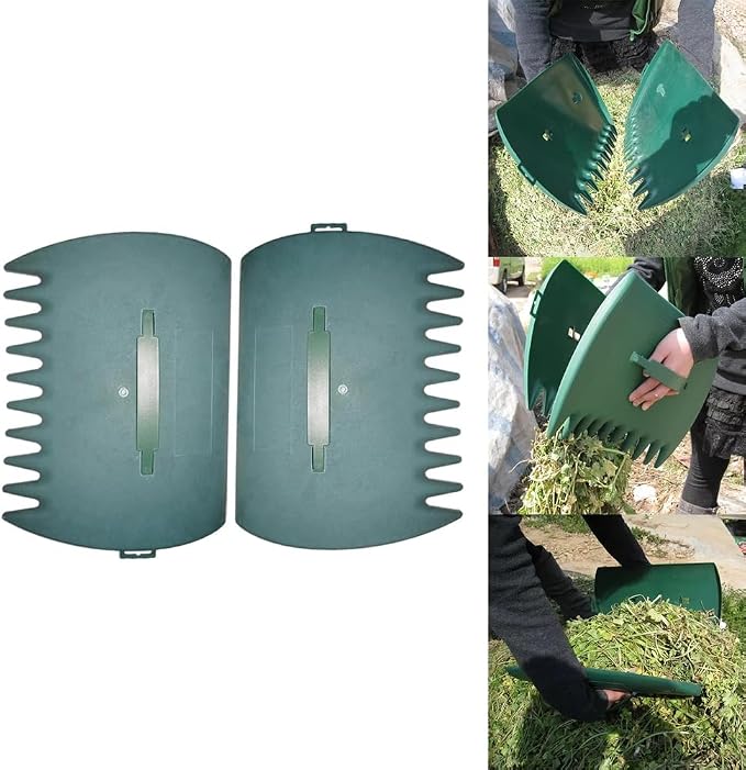 Leaf Grabbers Handheld Yard 2 Pcs, Garden Rake for Leaves, Leaf Collector Grab Grass Grabbers