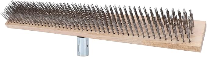 50cm Stainless Steel Floor Scrubber, Heavy Duty Rough Surfaces Cleaning Brush, Wire Scrub Brush for Courtyard Patio Driveway Deck Concrete