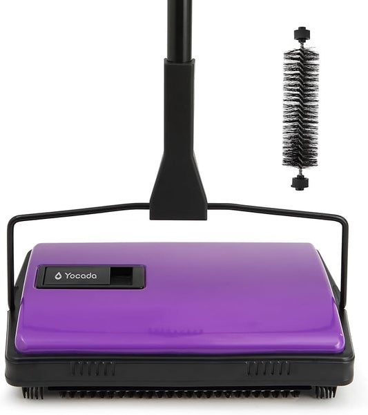 Yocada Carpet Sweeper Cleaner Manual Household Sweeper 1*Extra Brush | for Home Office Low&Undercoat Carpets Rugs Pet Hair Dust Scraps Paper Small Rubbish Cleaning 48.03"