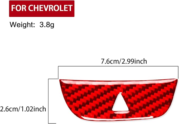 Real Carbon Fiber Trim for Chevy Malibu 9th Gen Accessories | for 2016-2024 Hazard Light Panel Cover Sticker Interior Thick Overlay Decal
