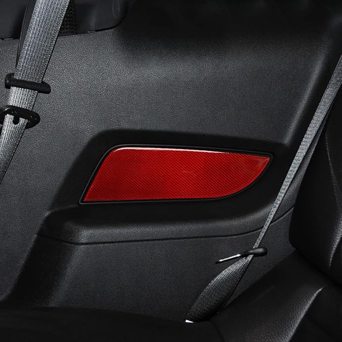 Real Carbon Fiber Trim for Ford Mustang Accessories | for 2009 2010 2011 2012 2013 2014 Rear Door Armrest Panel Cover Interior Thick Overlay Decal