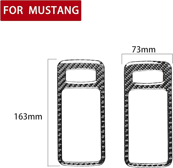 Real Carbon Fiber Trim for Ford Mustang GT Shelby Accessories | for 2005 2006 2007 2008 2009，Inner Door Handle Bowl Cover，Thick Overlay Sticker Decal