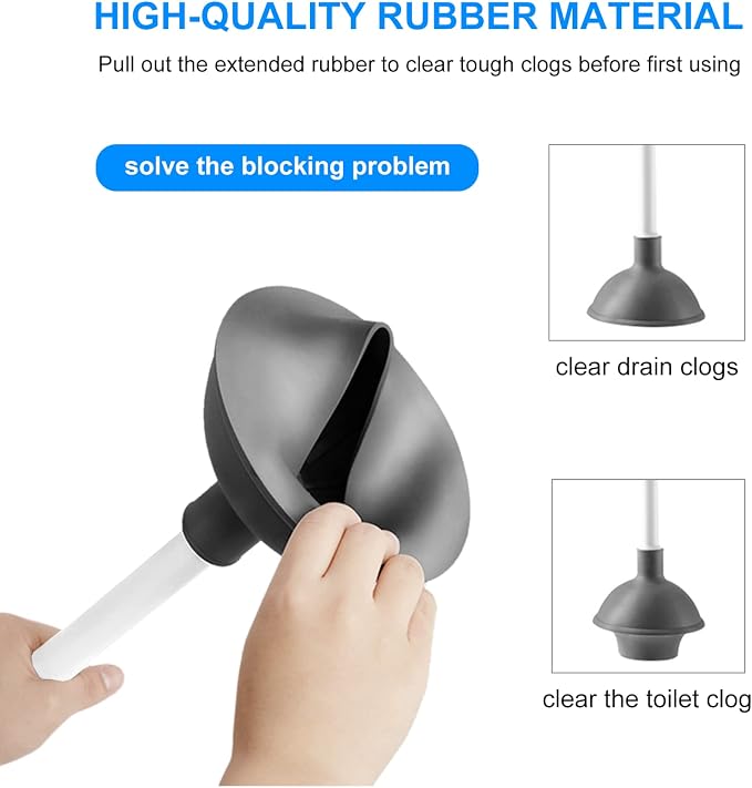 SetSail Toilet Brush and Plunger Set, 3 Pack Toilet Plungers for Bathroom with Holder Heavy Duty Toilet Bowl Brush and Holder Hidden for Deeply Cleaning,White
