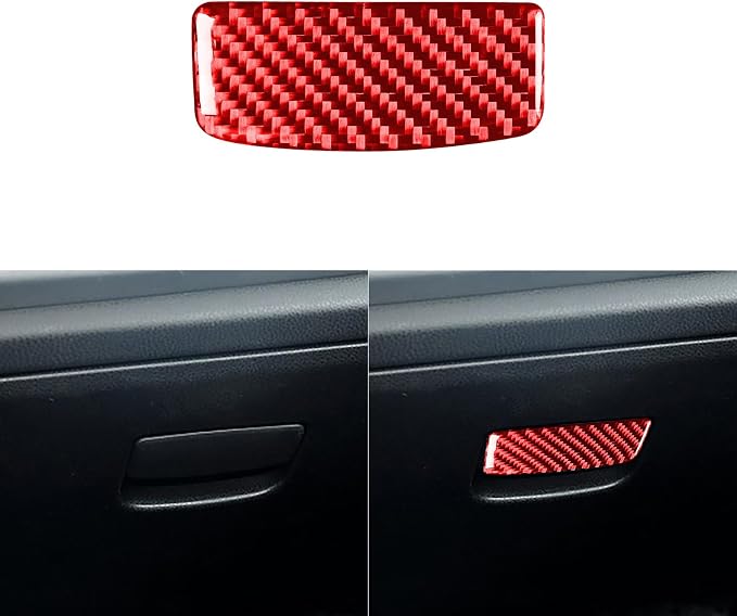Car Co-Pilot Glove Box Handle Cover Trim Sticker Red Interior Compatible with Subaru BRZ/Scion FR-S/Toyota 86 2016 2017 2018 2019 2020 Real Carbon Fiber Accessories