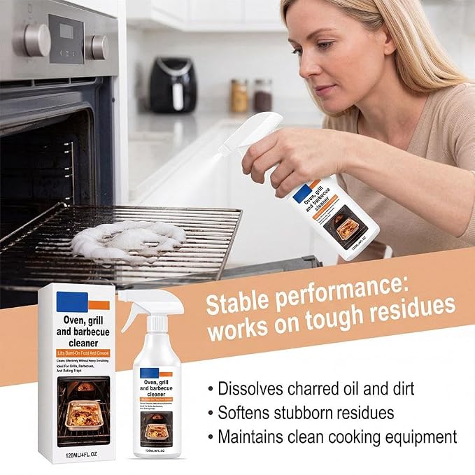Oven Cleaner Spray,Heavy Duty Oven Rack & Grill Cleaner,All Purpose Kitchens Heavy Oil Cleaning Agent for Kitchen Appliances,BBQ Grill Cleaners for Microwave, Air fryer, Ovens, Grills