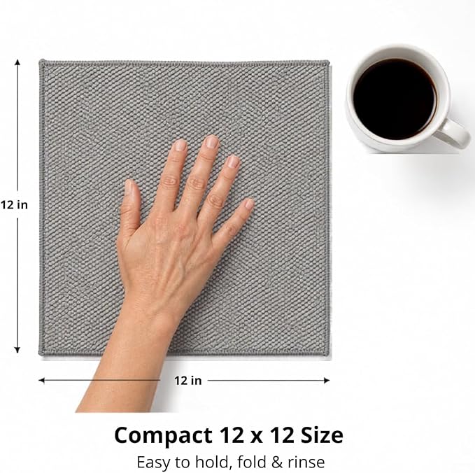 Solyra Non-Toxic Microfiber Kitchen Cleaning Cloths, 6 Pack, 12 x 12 in | OEKO-TEX Certified, Safe for Family & Pets, Lint-Free Kitchen Rags for Counters, Bath & Car