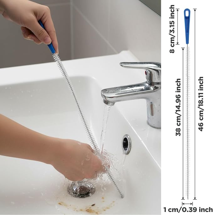 2 Pcs 18.11inch Shower Drain Clog Remover Tool, Ymapinc Shower Drain Cleaner Tool for Hair Remover, Sink Cleaning Brush, Sink Brush, Plumbing Cleaning Tools for Kitchen & Bathroom