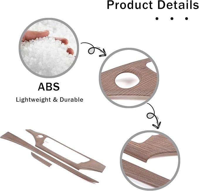 Center Console Dashboard Panel Strip Trim for Honda Pilot 2016-2022 Interior Decorative Cover Protector Accessories Anti Scratch ABS Material (Pear Wood Grain)