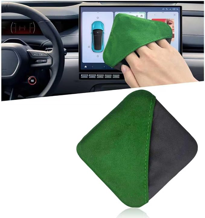 Car Screen Cleaner, Microfiber Dashboard Cleaning Wipes, Vehicle Touch Screen Pad Universal Cleaning Tool for Vehicle Dashboard Display, Car Cleaning Kits (Green & Gray)