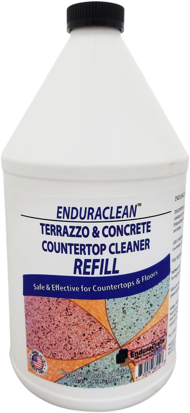 Marblelife EnduraCLEAN Concrete & Terrazzo Countertop Spray Cleaner, Effective Terrazzo Cleaner, Concrete & Terrazzo Cleaning Solution, Concrete Countertop Cleaner, Stone Floor Cleaner, 128 oz Refill