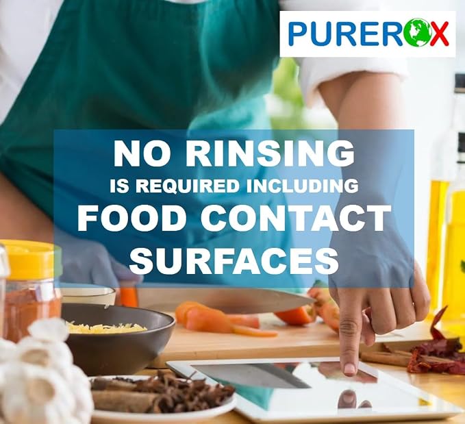 PUREROX disinfectant (1 gallon) Eliminate 99.9999% viruses, Norovirus, HIV, MRSA and fungi. PUREROX Hypochlorous technology. Hospital Grade. Use Anywhere. No residue.No Rinse. Suitable All Surfaces