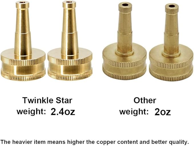 Twinkle Star Brass Jet Sweeper Jet Nozzle, 2 Pack | High Pressure Garden Hose Nozzle, Water Hose Sprayer Nozzle Jet Sweeper for Garden Watering, Cars, Floor, Sidewalks