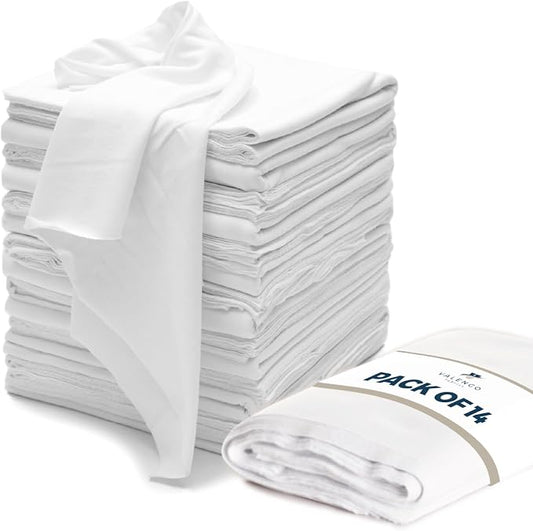 VALENGO New Lint Free Rags – 100% Cotton Cloth, Soft T-Shirt Rags, Lint Free Cloth for Staining Wood, Cast Iron, Dusting, Polishing, Painting and Cleaning – Reusable & Absorbent – 17”x17” (Pack of 14)