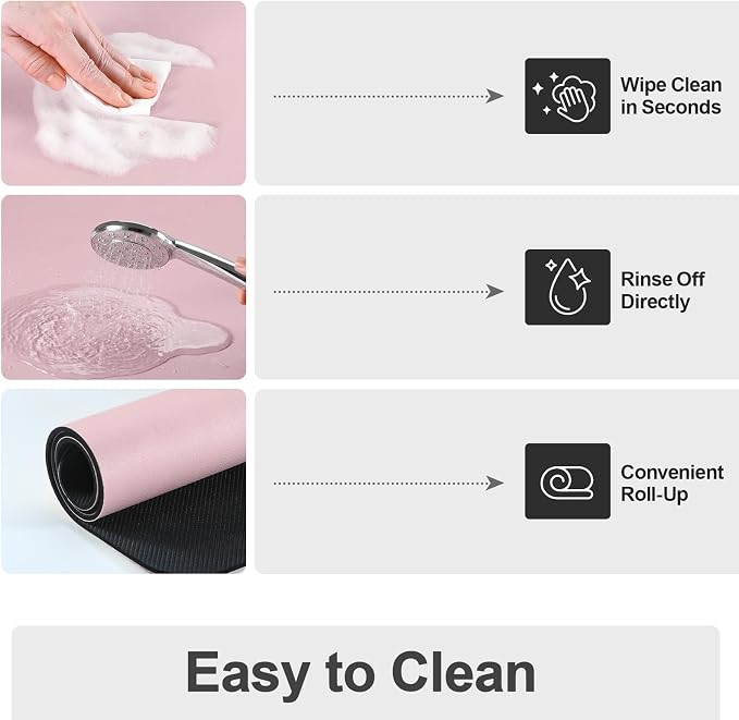 Ecotrim - Dish Drying Mat for Kitchen Counter | Coffee Bar Mat for Countertops | Heat Resistant Drainer Mat with Non-slip Rubber Backed | Hide Stain Kitchen Absorbent Draining Mat | Pink 18"x28"