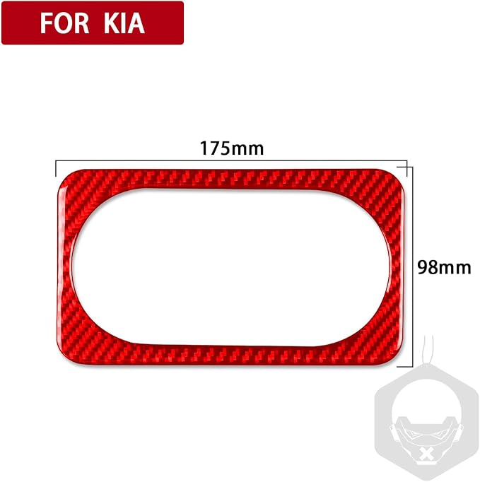 Red Real Carbon Fiber Trim for KIA Forte K3 Accessories | for 2019 2020 2021 2022 2023 2024 Rear Cup Holder Panel Cover Sticker Interior Thick Overlay Decal