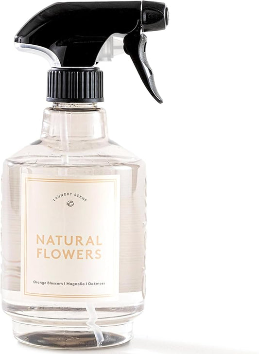 Chakra Freshener Fabric Spray - Long-Lasting Multi-Purpose Laundry Scent for Bedding, Clothes & Home Fabric Deodorizer, Luxury Room Deodorizer, Linen Spray w/Trigger, 33.8 fl oz, Natural Flowers