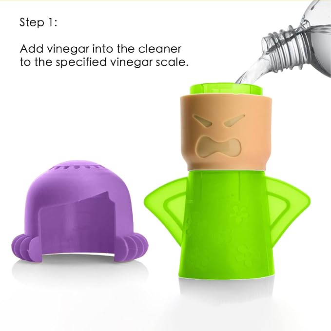 Microwave Steam Cleaner Angry Mom, Steamer Cleaning with Vinegar and Water, Angry Mum Microwave Oven Cleaner for Kitchen Office Chemical Free, Steams From Head (Green)