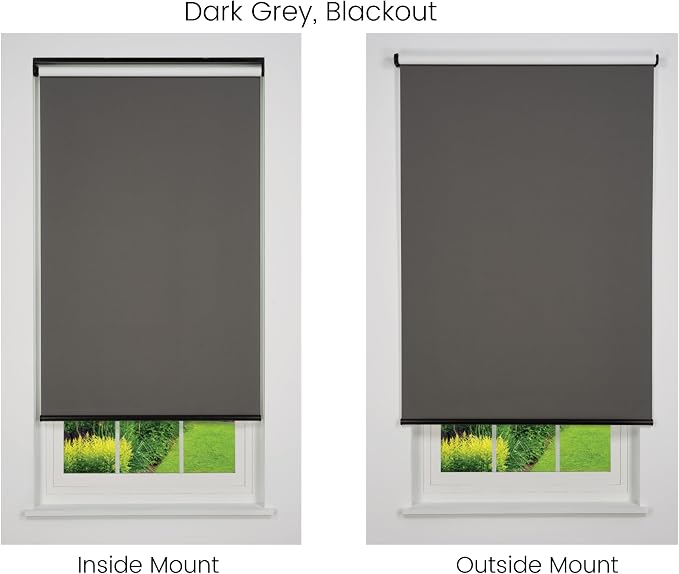 Cordless Sierra Blackout Roller Shade, Dark Grey 49 1/2 W x 78 H (Arrives 1/4" Narrower)