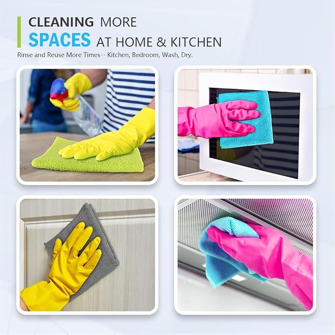 AIDEA Microfiber Cleaning Cloth-100PK, Microfiber Towels for Cars 12"x16" | Absorbent Cleaning Rags, Reusable Microfiber Towel Kitchen Towels, Dusting Cloth, Dish Rags, Bulk Cleaning Towels Multicolor