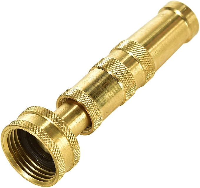 Heavy-Duty Brass Hose Nozzle, Adjustable Twist Hose Nozzle, Jet Sweeper Nozzle, Garden Sprayer | Jet Sweeper Nozzle, Garden Sprayer