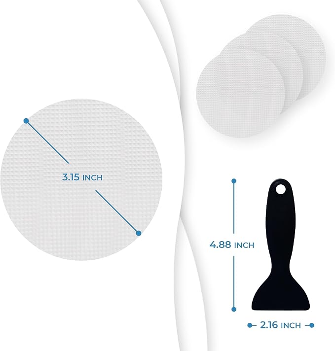Anti Slip Shower Stickers 24 PCS, Invisible Non-Slip Shower Strips for Adults, Premium Adhesive Bath Tub Stickers (Clear)