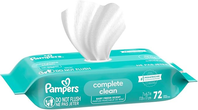 Pampers Baby Wipes, Complete Clean Baby Fresh Scented Wipe, Gently Cleans Head to Toe, 1152 Total (16 Flip-Top Packs)