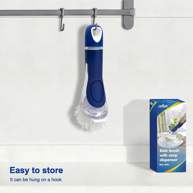CELOX Dish Brush with Soap Dispenser, Soap Brush for Kitchen Sink