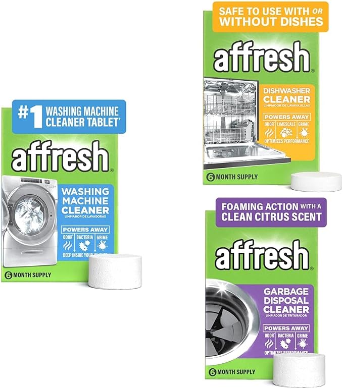 Affresh Washing Machine Cleaner, Dishwasher Cleaner And Garbage Disposal Cleaner, Includes 6 Month Supply, 18 Tablet Set