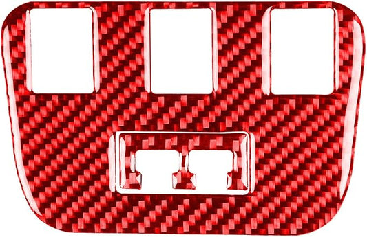 Trim USB Port Panel Fit for Dodge Charger/Chrysler 300 2011-2023 | Real Carbon Fiber | Accessories | Trim USB Port Panel Trim Stickers | Anti-scratch | Self-adhesive | Red