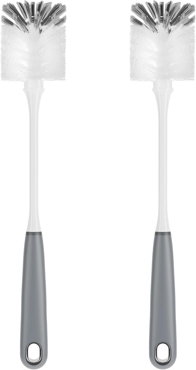 MR.SIGA Long Handle Bottle Brush, Non-Scratch Water Bottle Brush Cleaner | 2 pack bottle brushes for cleaning, drinking glasses brush with non slip handle, 5.8 cm(2.3 inch) wide brush head