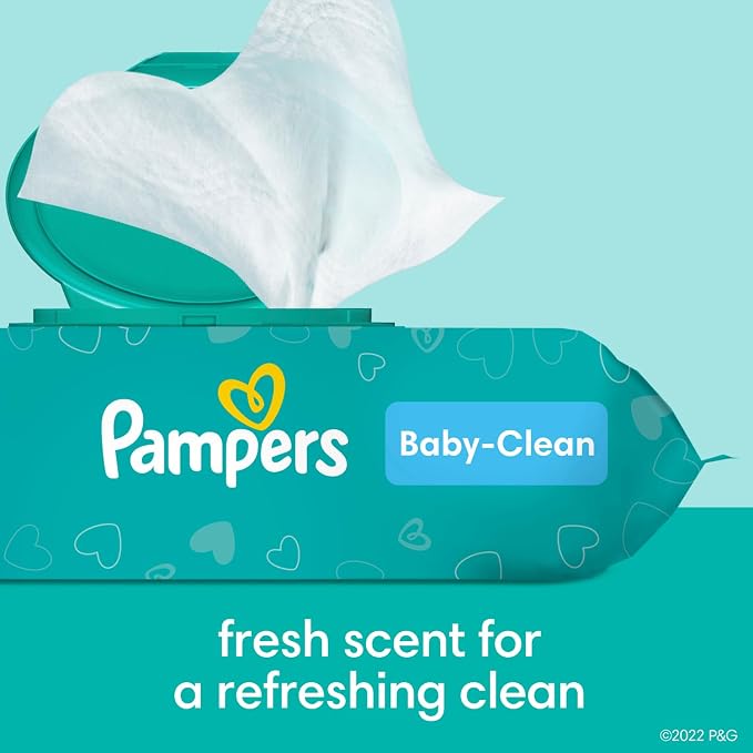 Pampers Baby Wipes, Complete Clean Baby Fresh Scented Wipe, Gently Cleans Head to Toe, 1152 Total (16 Flip-Top Packs)