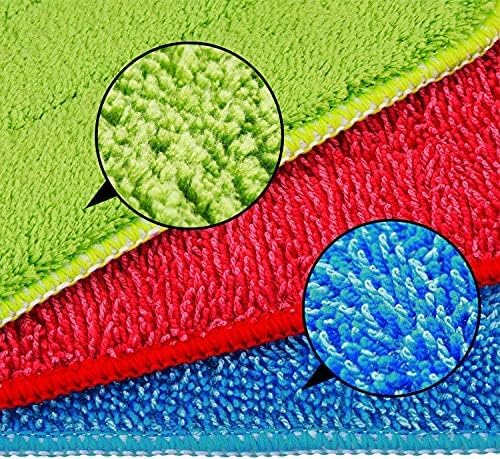 12Pack Microfiber Mop Pads,Reusable and Washable Spray Mop Pads, Colorful | 18.5 x 6.3 Inch, Wet and Dry Household Mop Pad Replacement, Set of 12(Colorful)