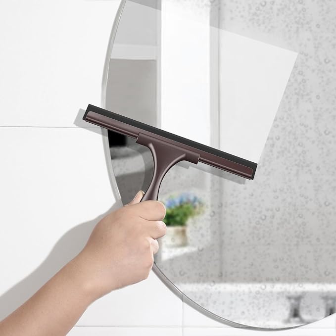 SetSail Squeegee for Shower Glass Door, 10 Inches, Bronze | Stainless Steel Squeegee for Shower Glass Door, All-Purpose Window Squeegee for Shower Mirror Bathroom Car Window Cleaning