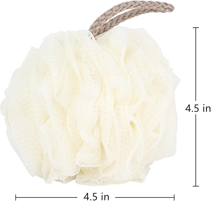 Fu Store Loofah Sponge 60g Shower Loofahs 4 Colors Bath Sponges Mesh Balls for Body Scrubber Exfoliator Wash Back Scrubber Bathroom Men Women - 4 Pack Scrubbers Cleaning Bathing Accessories