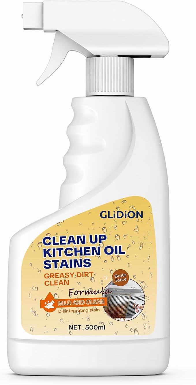 Heavy Duty Kitchen Degreaser Spray, Multi-Purpose Grease Cleaner for Range Hood, Stove, Countertop, Microwave, Non-Corrosive Safe Formula with Foam Sprayer, 16.9 Fl Oz