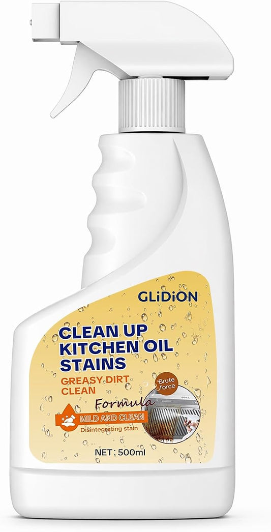 Heavy Duty Kitchen Degreaser Spray, Multi-Purpose Grease Cleaner for Range Hood, Stove, Countertop, Microwave, Non-Corrosive Safe Formula with Foam Sprayer, 16.9 Fl Oz