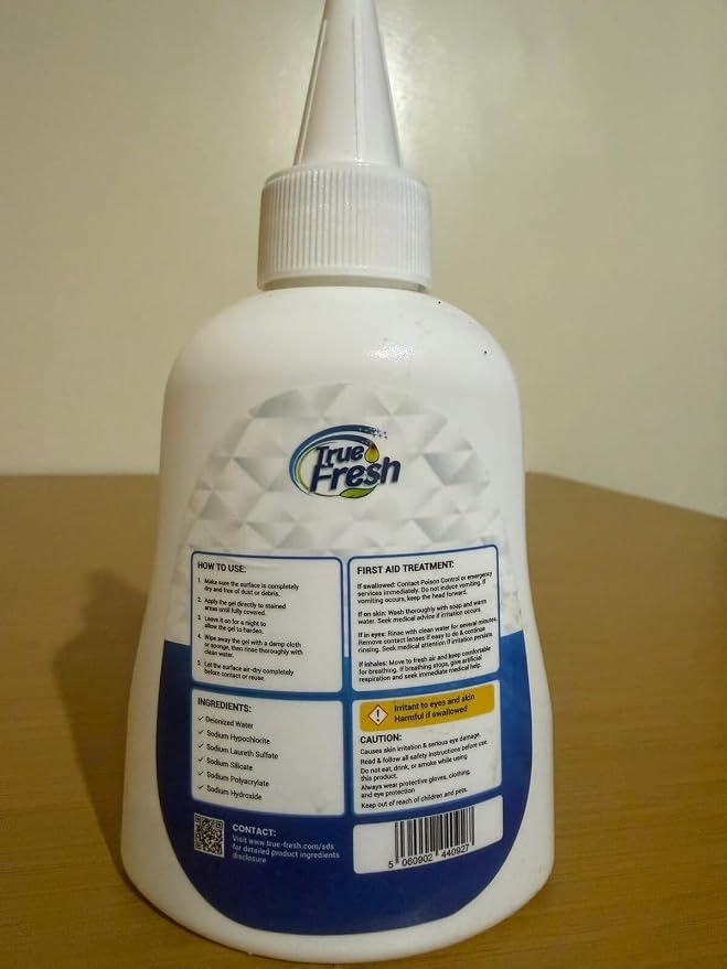 True Fresh Heavy Duty Mold Stain Remover Gel, 7 oz | Powerful Cleaner, For Front Loader Washing Machine Seals, Bathroom Grout, Shower Caulking, Tiles & More