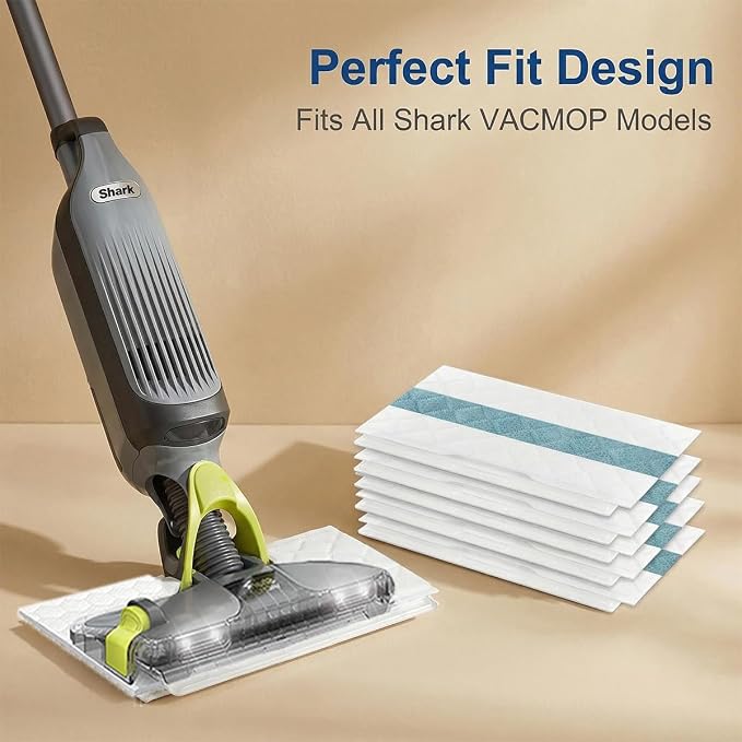 Disposable Replacement Pads for Shark Vacmop Pro,10-Pack Refills Compatible with VM252, VM200, VM250, VM251, VM190, VM200C, VM252C, QM250, VC205 for All Hard Floors