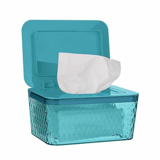 Wipes Dispenser, One-Handed Operation Wipe Holder for Baby & Adult, Seal-Designed Wipes Container for Bathroom Keep Diaper Wipes Fresh (Green)