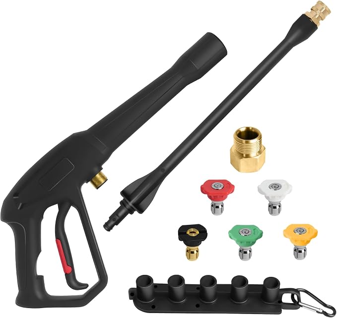 Pressure Washer Spray Gun, for Ryobi Pressure Washer Gun | with Jet Wand and 5 Spray Nozzles, M22-14MM, M22-15MM