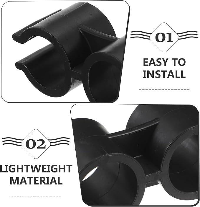 PRETYZOOM Double Pipe Clamp Dustpan Broom Connector Clip for 0.7-0.8 Inch Diameter Brooms and Dustpans Easy Installation Space Saving Cleaning Tool Organizer