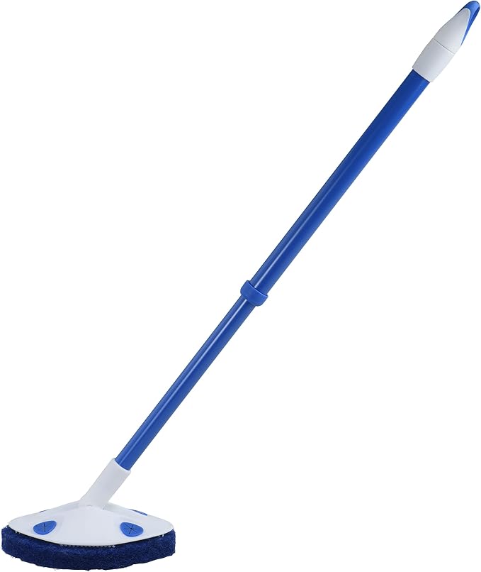 Clorox Extendable Tub & Tile Scrubber with Polyurethane Head – Heavy Duty Bathroom Cleaning Brush with Bonus Refill, Pivoting Head, Replaceable Pad, Works with Clorox Wipes