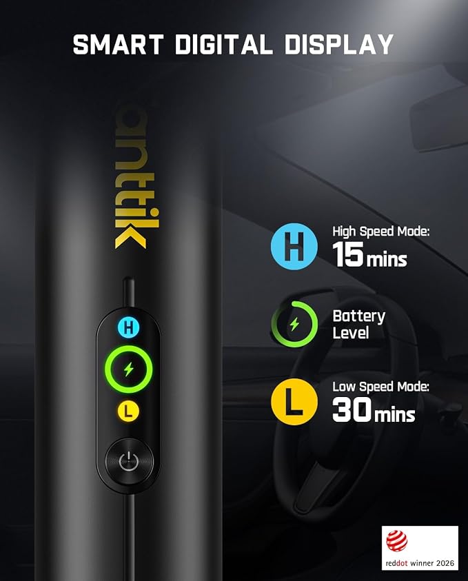 Fanttik Slim V10 APEX Cordless Car Vacuum, 4-in-1 Portable Mini Handheld Vac, 19kPa Suction Power, Upgraded Smart Digital Display, 2 Suction Modes for Small Jobs, Car, Office Desk, Keyboards (Black)