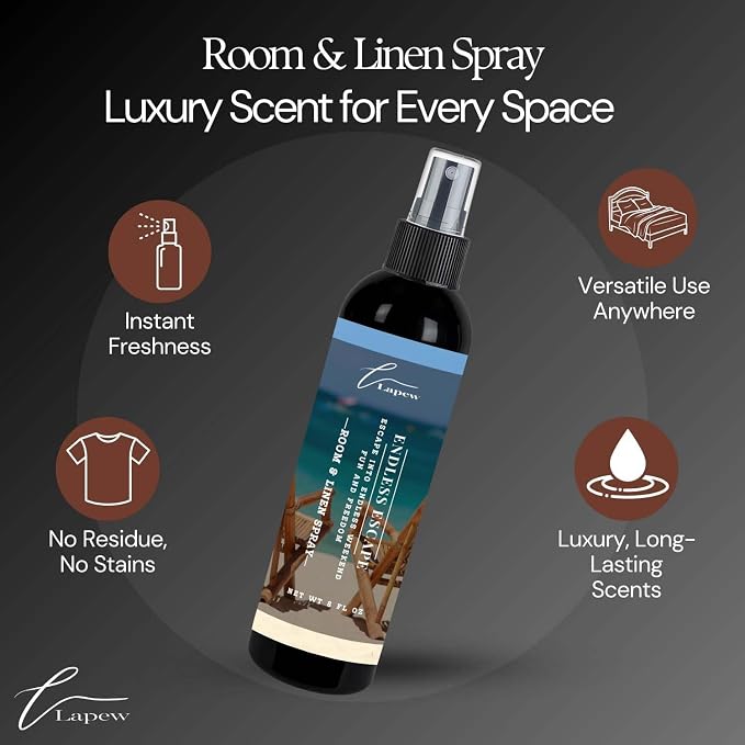 Lapew Room & Linen Spray | Fragrance Mist for Home, Car & Office | Fabric & Air Freshener | Neutralizing Mist | Made in USA | Endless Escape